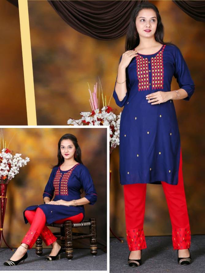 Beauty Queen Checkmate Ethnic Wear Designer Rayon Kurti With Bottom Collection